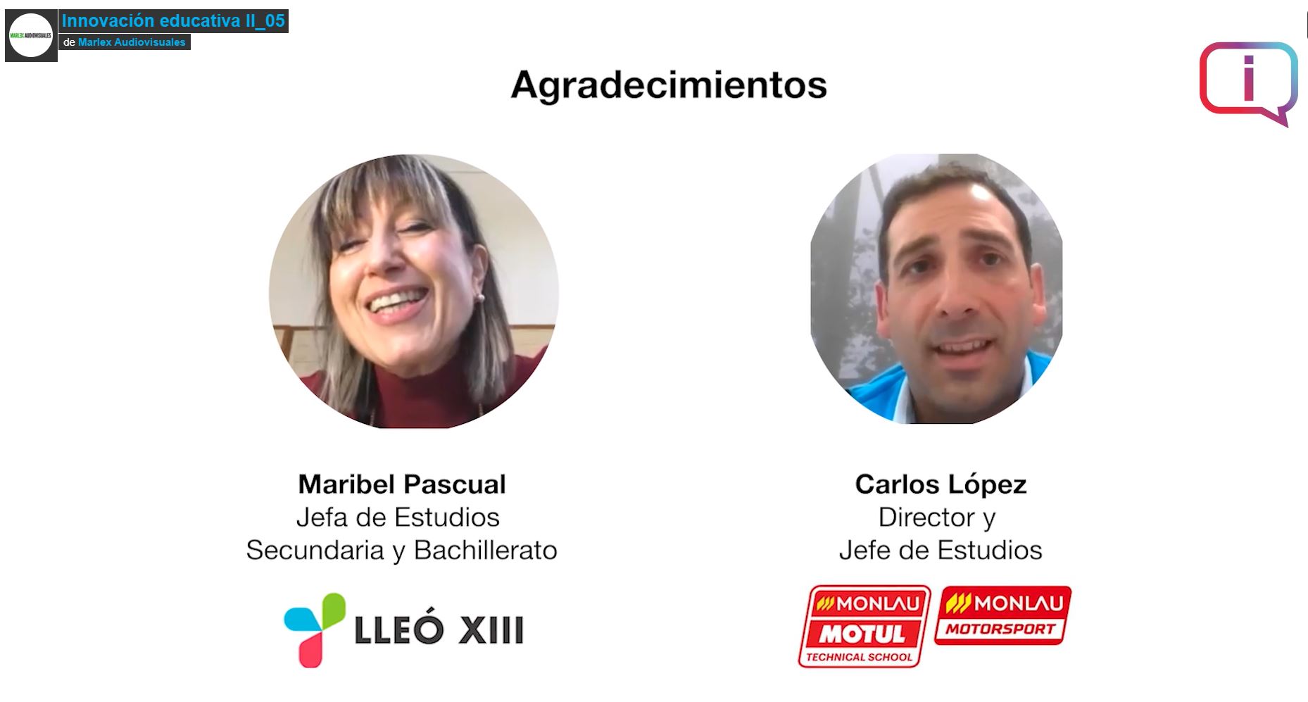 acceso a vídeo en Youtube entrevista a Escola Monlau y Escola Lleó XIII